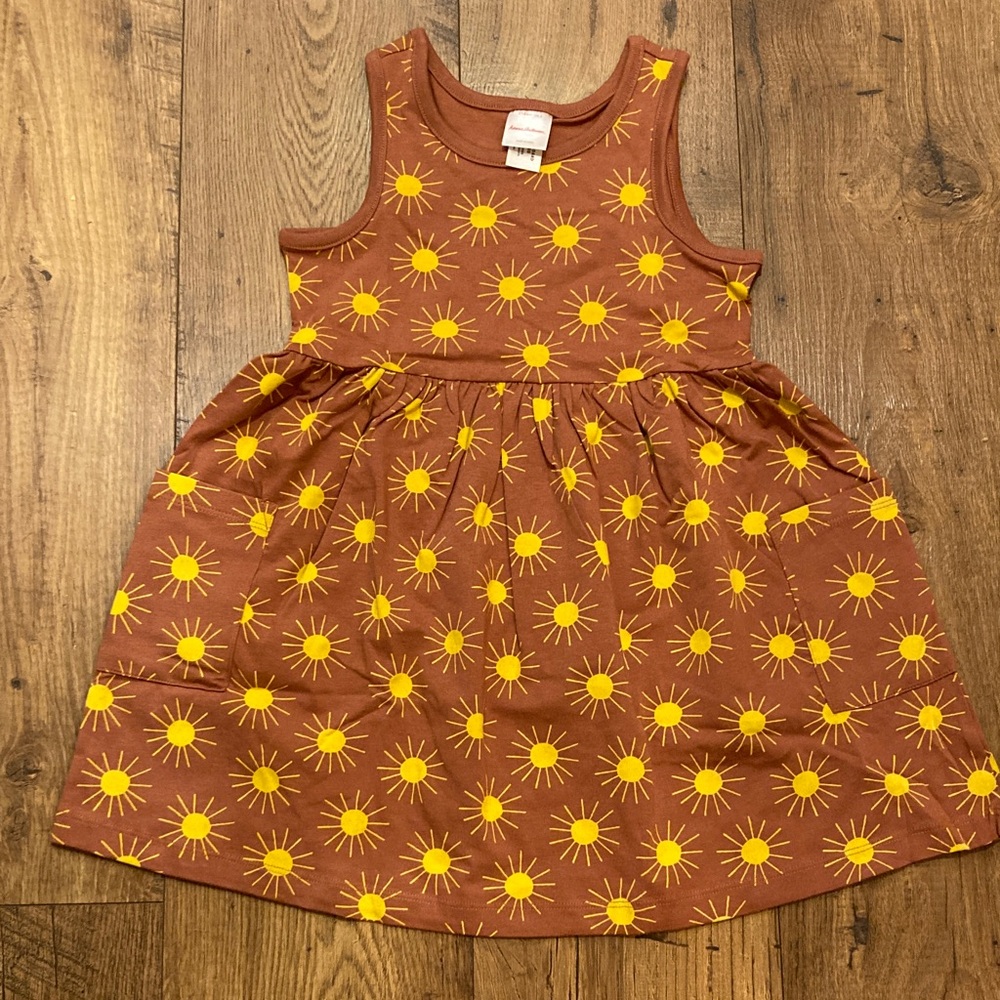 Hanna Andersson Brown and Yellow Sunburst Dress